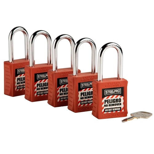 Kit De 5 Candados Mk Steelpro X10 Rojo